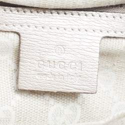 Pre Owned Gucci Metallic Beige Leather Bright Bit Clutch
