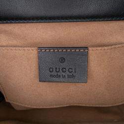 Pre Owned Gucci Black Small Leather Padlock Crossbody