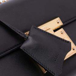 Pre Owned Gucci Black Small Leather Padlock Crossbody