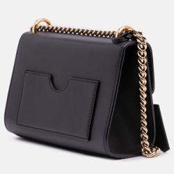 Pre Owned Gucci Black Small Leather Padlock Crossbody