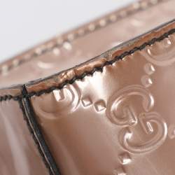 Pre Owned Gucci Beige Guccissima Patent Leather Medium Emily Chain Shoulder Bag