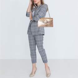 Pre Owned Gucci Beige Guccissima Patent Leather Medium Emily Chain Shoulder Bag