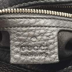 Pre Owned Gucci Black Leather Small Web Horsebit Heritage Hobo