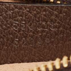 Pre Owned Gucci Brown/Beige GG Supreme Canvas and Leather Mini Ophidia Round Bag