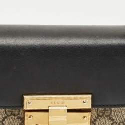 Pre Owned Gucci Tricolor GG Supreme Canvas and Leather Small Padlock Shoulder Bag