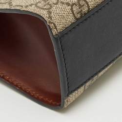 Pre Owned Gucci Tricolor GG Supreme Canvas and Leather Small Padlock Shoulder Bag