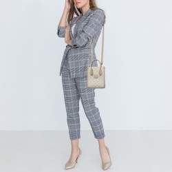 Pre Owned Gucci Beige/Off White GG Supreme Canvas and Leather Mini Tote