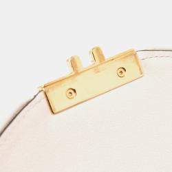 Pre Owned Gucci Beige Brown GG Supreme Saddle Padlock Crossbody