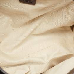 Pre Owned Gucci Metallic Purple Ostrich Large Emily Chain Shoulder Bag