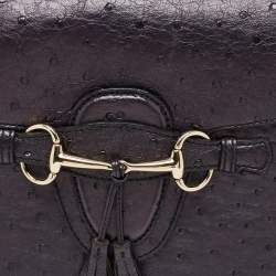 Pre Owned Gucci Metallic Purple Ostrich Large Emily Chain Shoulder Bag