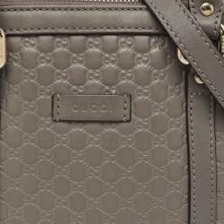 Pre Owned Gucci Grey Microguccissima Leather Mini Nice Dome Bag