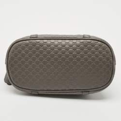 Pre Owned Gucci Grey Microguccissima Leather Mini Nice Dome Bag