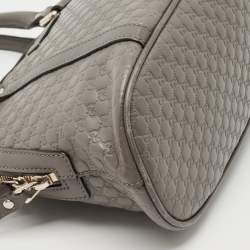 Pre Owned Gucci Grey Microguccissima Leather Mini Nice Dome Bag