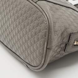 Pre Owned Gucci Grey Microguccissima Leather Mini Nice Dome Bag