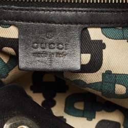 Pre Owned Gucci Black Guccissima Leather Small Hysteria Hobo