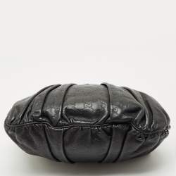 Pre Owned Gucci Black Guccissima Leather Small Hysteria Hobo