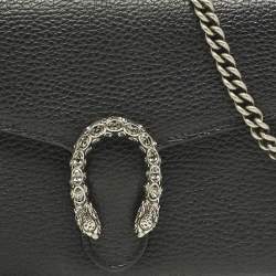 Pre Owned Gucci Black Leather Dionysus Wallet on Chain