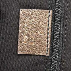 Pre Owned Gucci GG Beige Canvas and Leather Handbag