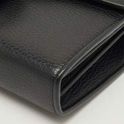 Pre Owned Gucci Black Leather Mini Dionysus Crystals Wallet on Chain
