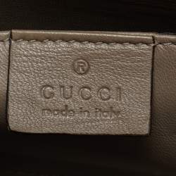 Pre Owned Gucci Pink Suede Interlocking Crystals Broadway Clutch