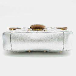 Pre Owned Gucci Metallic Leather Matrasse Mini Shoulder Bag
