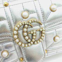 Pre Owned Gucci Metallic Leather Matrasse Mini Shoulder Bag