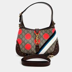 Pre Owned Gucci Jackie 1961 GG Multicolor Coated Canvas Small  Shoulder Bag