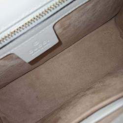 Pre Owned Gucci Sylvie White Leather Bag