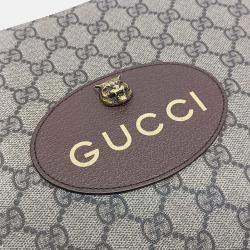 Pre Owned حقيبة كلتش غوتشي GG سوبريم قماش مطلي بيج/بني