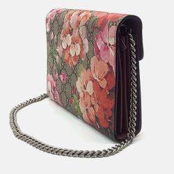 Pre Owned Gucci Beige Coated canvas Bloom Supreme Mini Chain Bag