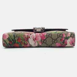 Pre Owned Gucci Beige Coated canvas Bloom Supreme Mini Chain Bag