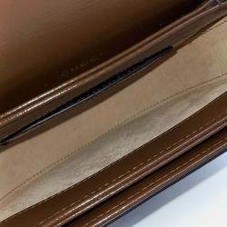 Pre Owned Gucci Beige Brown Canvas 1955 Horsebit Round Mini Bag