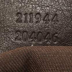 Pre Owned Gucci Brown/Beige GG Canvas and Leather Medium Sukey Tote