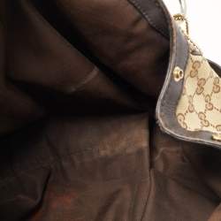 Pre Owned Gucci Brown/Beige GG Canvas and Leather Medium Sukey Tote