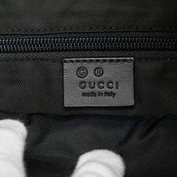 Pre Owned Gucci Black Canvas Techno Web Fold Over Backpack
