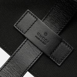 Pre Owned Gucci Black Canvas Techno Web Fold Over Backpack