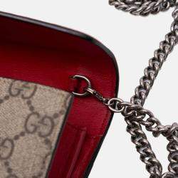 Pre Owned Gucci Brown GG Supreme Dionysus Chain Wallet
