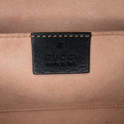 Pre Owned Gucci Black Small Leather Linea Totem Crystal Butterfly Crossbody