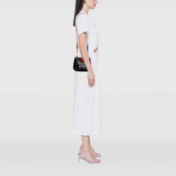 Pre Owned Gucci Black Small Leather Linea Totem Crystal Butterfly Crossbody