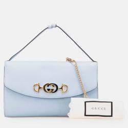 مملوكة مسبقًا Gucci Blue Small Leather Zumi Satchel