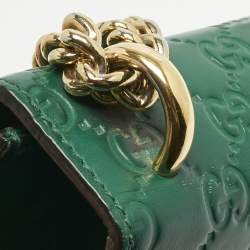 Pre Owned Gucci Green Guccissima Leather Small Padlock Shoulder Bag