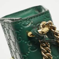 Pre Owned Gucci Green Guccissima Leather Small Padlock Shoulder Bag