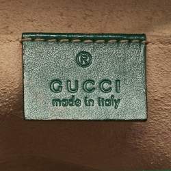 Pre Owned Gucci Green Guccissima Leather Small Padlock Shoulder Bag