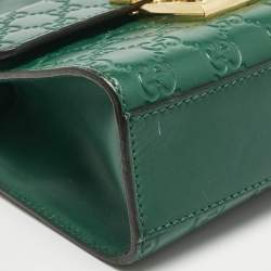 Pre Owned Gucci Green Guccissima Leather Small Padlock Shoulder Bag