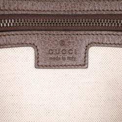 Pre Owned Gucci Beige Brown Small GG Supreme Web Ophidia Crossbody
