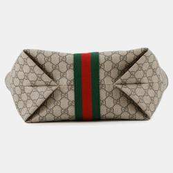 مملوكة مسبقًا Gucci Double G Medium Beige Brown PVC Leather Tote Bag
