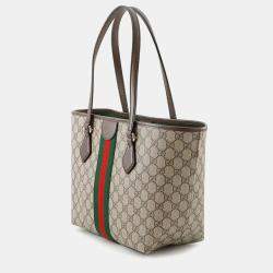 مملوكة مسبقًا Gucci Double G Medium Beige Brown PVC Leather Tote Bag