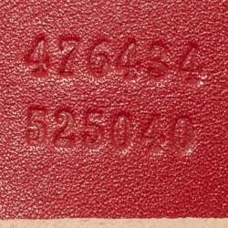 Pre Owned Gucci Red Matelassé Leather GG Marmont Belt Bag