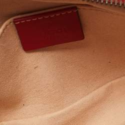 Pre Owned Gucci Red Matelassé Leather GG Marmont Belt Bag