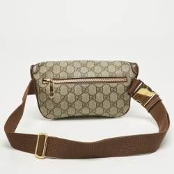 Pre Owned Gucci Brown/Beige GG Supreme Canvas Interlocking G Belt Bag